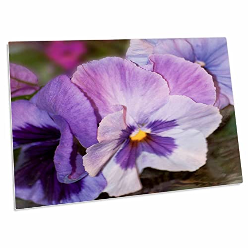 3dRose Photography Floral Lavender Pansies Desk Pad