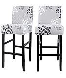 Deisy Dee Stretch Slipcovers Chair Cover for Counter Height Side Chairs Covers Stretch Protectors Pack of 2 C172 (JJ)
