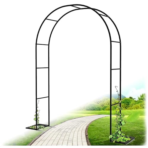 Wetterbeständige Metall-Pergola-Gartenbogen – Kletterstütze, Rankhilfe für Rosen & Clematis, Hochzeitstorbogen für Outdoor-Gärten, Gartendekoration