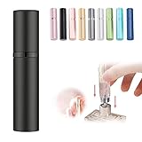 アトマイザー スプレー ワンタッチ補充 持ち運び便利 詰め替え ボトル 5ml 底部充填 男女兼用 (ブラック)