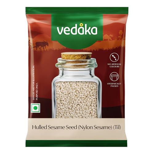 Amazon Brand - Vedaka Hulled Seame Seed | 100 G | Nylon Sesame | Til