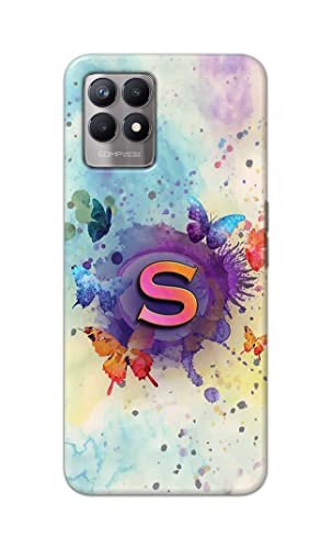 Image of PRINTFIDAA� Printed Hard Back Cover Case for Realme 8i Back Cover (Alphabet S) -2808