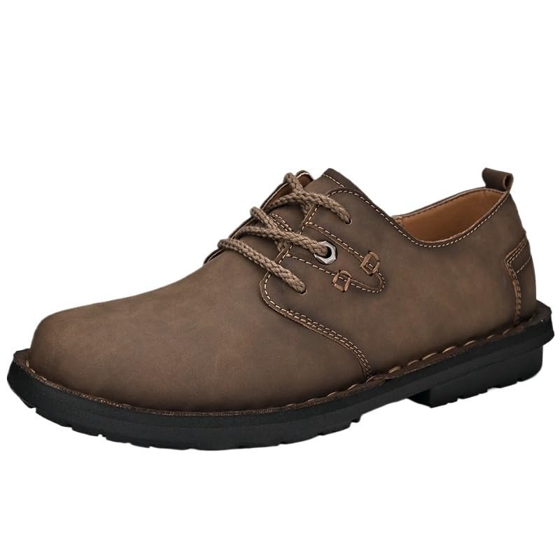 Men's Versatile Fashionable Lace-up Casual Shoes Comfortable Round-Toe Thick-Soled Oxford Shoes for Travel Shopping Driving Men Low-top Breathable Shoes