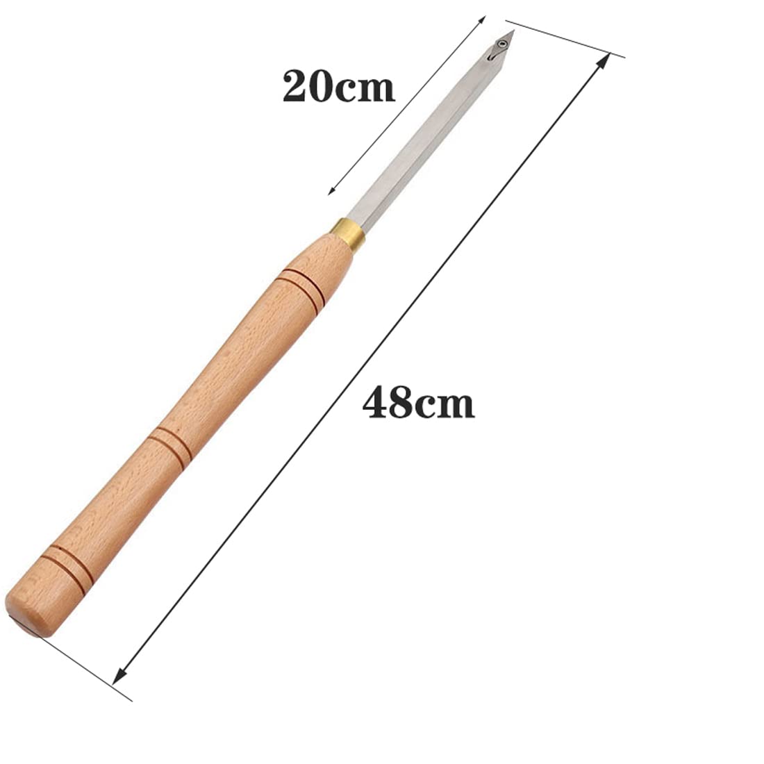 Strumento per tornitura in legno di carburo con punta per tornio, per hobbisti in legno, fai da te o falegname (include maniglia) Barre quadrate per filettature a rombo