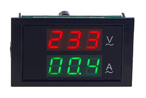 UCTRONICS AC 80V-300V 100A 2 in 1 Voltmeter Ammeter LED Digital Multifunction Panel Meter Measurement Meter Dual Display with Current Sense Transformer