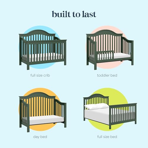 Image of Davinci Jayden 4-in-1 Convertible Crib, GREENGUARD Certified, Forest Green