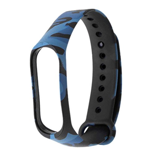 Image of Silicone Camouflage Army Style Band Strap for Xiaomi Mi Band 4 & Mi Band 3(Device Not Included) (Army Blue)