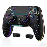 スイッチ コントローラー ゲームパッド 【2026年新登場】 コントローラー 25時間連続使用 1500mAh大容量 背面ボタン付き マクロ機能 連射機能 Bluetooth 無線接続 7色RGBライト ジャイロセンサー搭載 Switch/P4/P3/Steam Deck/Android/iOS/PC/Windows 10以上対応日本語取扱説明書付き 全機能搭載 かわいい配色 (星空ブラック)