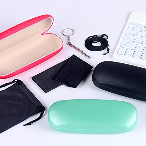 Image of ADBGV 3Pcs Unisex Hard Shell Eyeglasses Cases, Protective Case For Glasses,Sunglasses Case with Cleaning Cloth