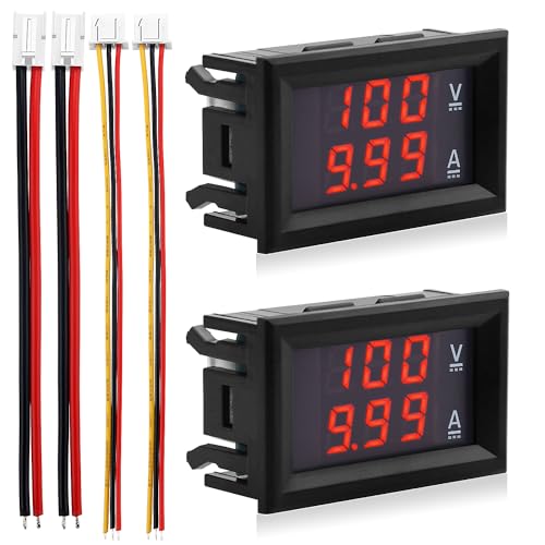 VooGenzek 2 PCS 0.28" LED Voltmeter Ammeter, Detector Voltage Current Meter Panel Amp Volt Gauge