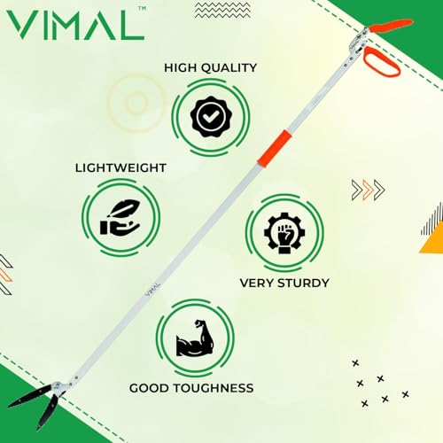 Image of Vimal Heavy-Duty 63-Inch Extra Long Reach Grabber - Industrial Strength Reacher Tool with Locking Jaw - Lightweight Aluminum Trash Picker and High-Shelf Mobility Aid for Home, Garden & Janitorial Use