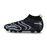 Aivin Pro Rattle Snake Football Stud, Lightweight Insole/Comfort and Grip Football Shoes for Men Black/White