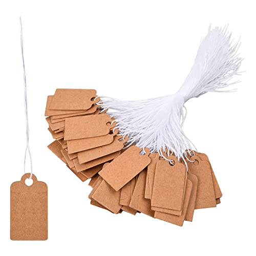 CONTENUTO DELLA CONFEZIONE: 500 cartellini dei prezzi in filo di cotone per confezione. La dimensione di ogni etichetta regalo è di 26 x 15 mm e la lunghezza è di circa 7-8 cm.