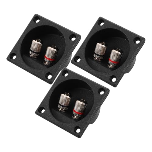 MALUGOGO 3 conectores de conexión de metal ABS con estructura redonda interior cuadrada exterior y terminales de tornillo para diseño de audio doméstico