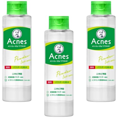【まとめ買い】メンソレータム アクネス 薬用パウダー化粧水 180ml ロート製薬 ニキビ予防 医薬部外品 (3個セット)