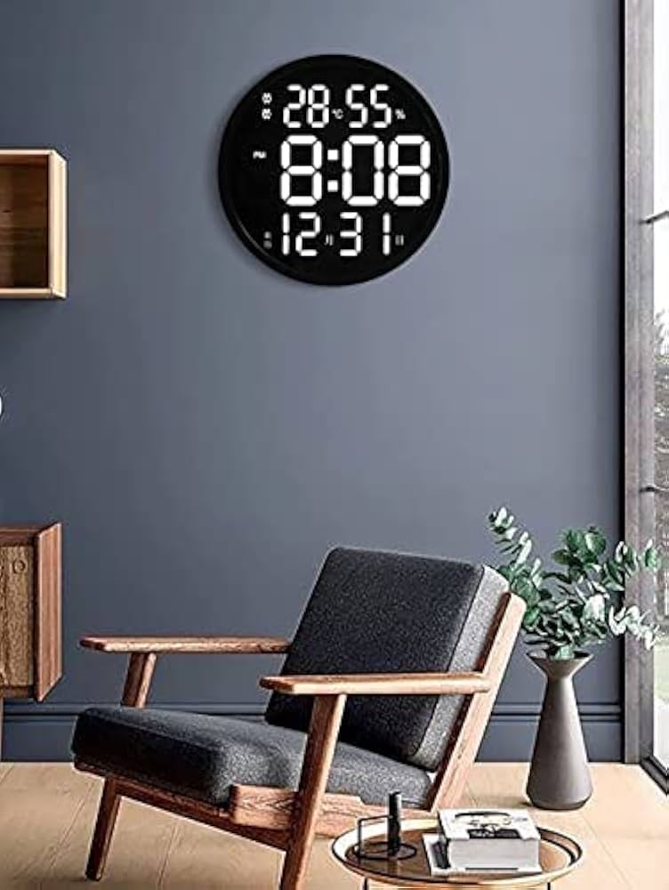 Amazon.co.jp: LED壁掛け時計 温度計湿度計 自動感応夜光 ルミナス