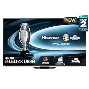 Hisense 65U88N-65 inch Mini-LED PRO 4K QLED 144Hz Google TV with Quantum Dot technology, HDR10/HDR10+/HLG, Dolby Atmos Sound, 2500 Nits, IMAX Enhanced