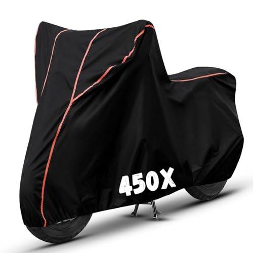 Image of Bike Cover for 450X 100% Waterproof, Dustproof & Scratch Resistant| Fully Bottom Elastic UV Resistant Heavy Duty Body Cover | All Weather Outdoor Use