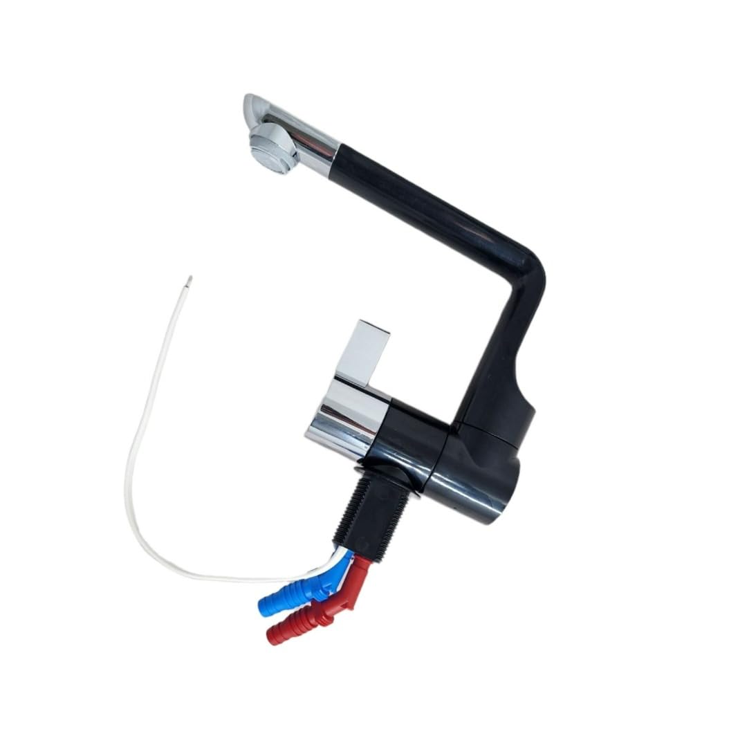 Robinet d'eau mélangeur chaud et froid 12 V Micro interrupteur 160 mm Bec pliable pour caravane, camping-car, fourgon aménagé et bateau
