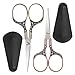 LXUEJIE 2 Pack Embroidery Scissors, Small Sharp Scissors with Cover Stainless Craft Mini Scissor Retro Home Scissor Metal Handle for Sewing Embroidery