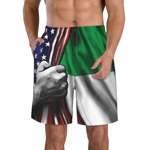 Pantalones Cortos Bandera De Estados Unidos Y Bandera De Irlanda Swim Trunks Casuales Short Deportivo Secado Rápido Shorts De Baño para Surferos Natación Deporte L