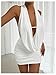 SOLY HUX Women's Sexy Deep V Neck Halter Bodycon Mini Dress Sleeveless Party Club Dresses Pure White Large