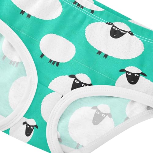 Joisal Cute White Sheep Teal Green Girls Underwear Toddlers 2t Cotton Girl Panties Cute Fun Print Briefs Underpants4