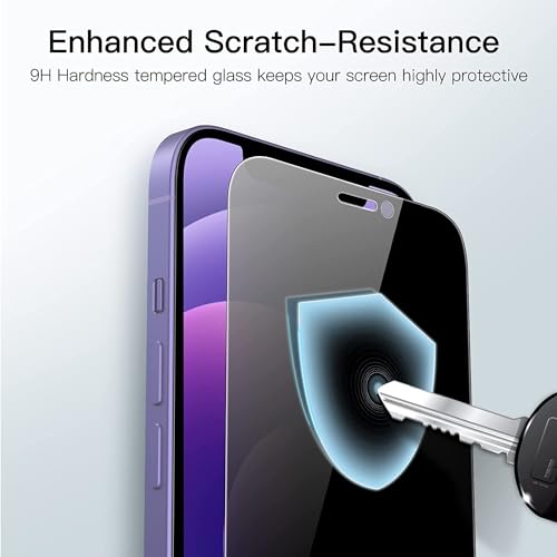 Image of SHILD Privacy Tempered Glass Compatible for iPhone 12 /12 Pro (Black) Edge to Edge Coverage with Easy Installation kit, Anti-Spy Tempered Glass Privacy Screen Protector