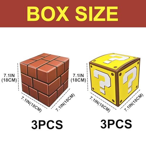 Image of 6 Pcs Question and Brick Party Boxes for Gaming Birthday Decorations