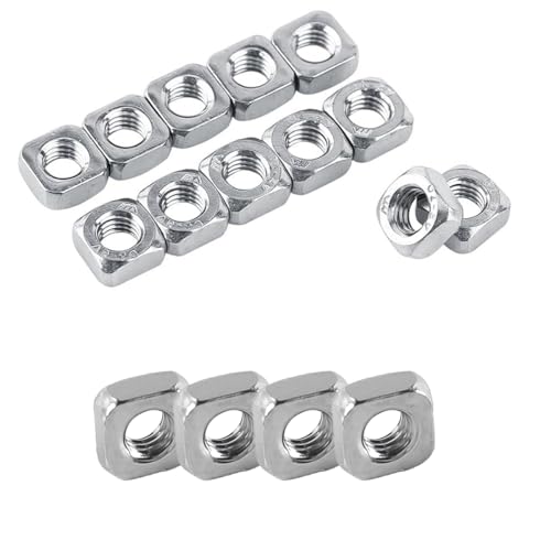 Alnicov 100 UNIDs M3 DIN557 Metrische Mutter Vierkantmutter Edelstahl Für Industriemaschinen Elektrogeräte Silber