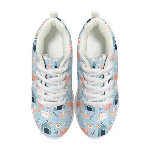 Cartoon Running Sneakers Lace Up Boys Girls Lightweight Shoes Unisex Breathable Athletic Running Tennis Fitness Shoes for Little Kid Size11.5-13 /Big Kids Size1-34