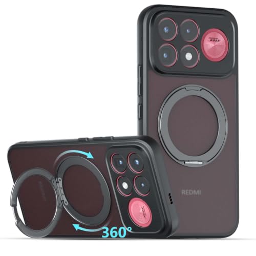 FTRONGRT Etui kompatybilne z Xiaomi Poco F9 Ultra (360° Langlebig Ständer) Wbudowany pierścień magnetyczny, pełna ochrona aparatu, odporne na wstrząsy ochronne etui na telefon. Czarne