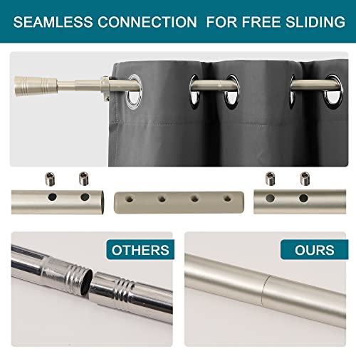 Turquoize 2 Pack Window Curtain Rods For Windows 30 To 48 Inches Adjustable 3/4 Inch Diameter Single Window Curtain Rod Set With Classic Cap Finial Set Of 2 (Nickel, 30-48) #TOP2