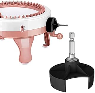 Knitting Machine Adapter, Quick Knit Machine Attachment with Power Screwdriver for 48Needles, 40 and 22,Crank Handle with Hex Drill Steel Bit, DIY Craft Knit Sewing Accessories for Beginner(Black)