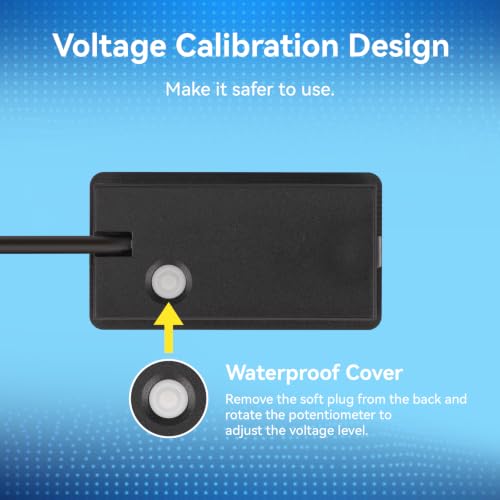 Image of DROK Waterproof Battery Monitor 12V 24V 36V 48V 72V Battery Meter 8-100V, Capacity Tester LCD Display with Blue Backlight, Fit for Car Golf Cart RV Marine