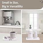 Countertop and Vanity Tray - Small 7.7” Silicone Tray for Soap Dispenser, Bathroom Trays, Dish Soap Trays for Kitchen Counter, Sink Caddy Sinks Organizer, Soaps Dish & Sponge Holder, White - Image 5
