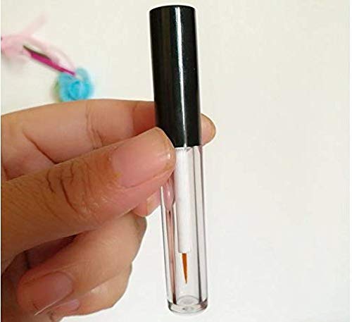 6Pcs 4Ml Eyeliner Vials Tube Empty Refillable Plastic Clear Mascara Tube Eyelashes Tube Eyeliner Bottle With Plug And Black Lid Portable Travel Eyelash Growth Oil Tube Container #TOP4