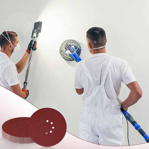 60 Stück Schleifpapier 225mm Klett, 40,80,120,180,240 Körnung Schleifscheiben 225mm Klett Körnung 8 Loch für Trockenbauschleifer Exzenterschleifer Schleifgiraffe