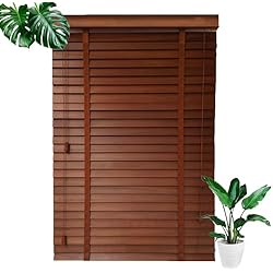 Persianas De Madera Horizontales Persianas Horizontales para Ventanas, Estores Venecianas De Madera Auténtica, Estores De Madera, Persianas Venecianas 45/60/75/90/105/120/135cm, Marrón,WxH-100x160cm/39.4 * 63in