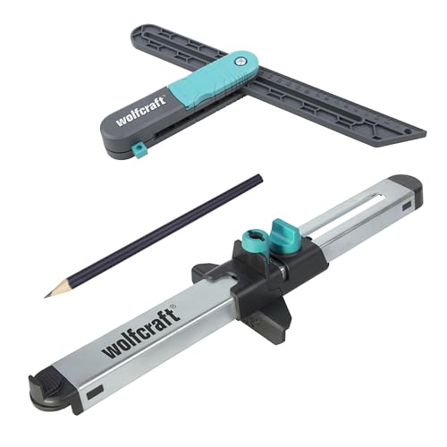 wolfcraft Projekt-Set „Winkel übertragen und Laminat einpassen“ I 8660000 I 2 praktische Helfer für passgenaues Verlegen von Vinyl und Laminat