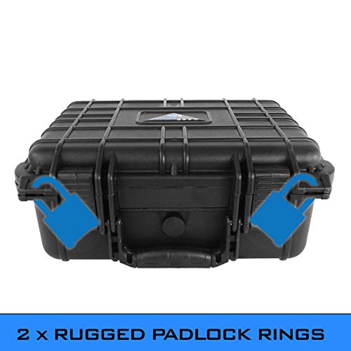 Casematix 13" Two Gun Hard Case For 2 Handguns - Waterproof & Shockproof 2 Pistol Hard Case, Double Handgun Case With Accessory Storage For Multiple Magazines, Ammo Box And Other Accessories #TOP5