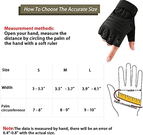 NuCamper Half Finger Tactical Gloves for Men,Touchscreen Fingerless Airsoft Gloves for Work Sports Motorcycle Cycling Hiking(Black,M) - 5