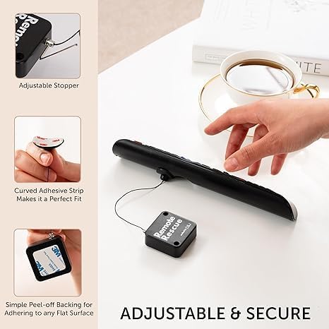 Image of Retractable Remote Control Tether Lock, Remote Rescue,6 ft Upgraded Pulling Force Security Lock with Adjustable Cable Leash Length Clasp for TV and DVD, Never Lose Your Remote Again