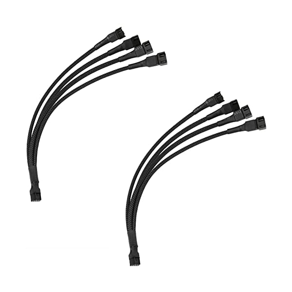 upHere 1 zu 4 4PIN PWM Y-Kabel Lüfterkabel PWM Adapter/Splitter für CPU-Kühlergehäuse Lüfter 4-Pin & 3-Pin Lüfter Kühlung,30cm，FH-4