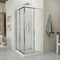 DreamLine Cornerview 34 1/2 in. D x 34 1/2 in. W x 72 in. H Framed Sliding Shower Enclosure in Brushed Nickel