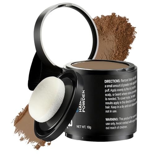 10g Poudre de Racine de Cheveux,Hairline Powder pour épaissir les cheveux,Poudre de Retouche de Racines Pour Combler les Cheveux Clairsemés,Retouche et Couverture(Marron Clair)