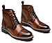Jousen Leather Boots for Men Dress Retro Classic Design Mens Boots Cap Toe Boot Black Rubber Sole(AMY8172A Brown 10.5)