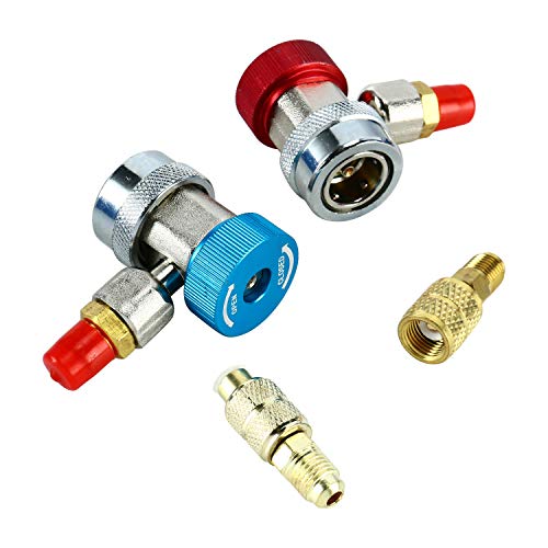 YaeTek 4CFM 1/3HP Rotary Vane Air Vacuum Pump HVAC A/C Refrigeration Kit AC Manifold Gauge Set w/Leak Detector R410a R134a R12 R22 R404