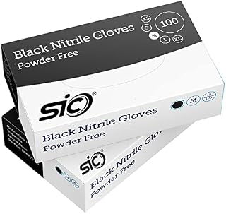 SIC ® Multi-Purpose Black Vinyl Disposable Gloves | Latex | Powder Free | Use For Food, Safety, Cleaning, (SMALL - PACK OF 100)