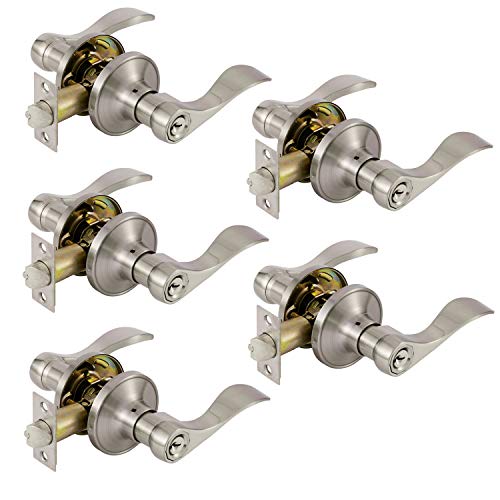 Top Brands Keyed Alike Entrance Lever Door Handle for Exterior Front Doors/Interior Bedroom Bathroom Doors, Reversible Handing, Keyed Alike/Combo Keys 5 Pack, Satin Nickel Finish One-Day Sale: Up to 60% Off Keyed Alike Entrance Lever Door Handle for Exterior Front Doors/Interior Bedroom Bathroom Doors, Reversible Handing, Keyed Alike/Combo Keys 5 Pack, Satin Nickel Finish